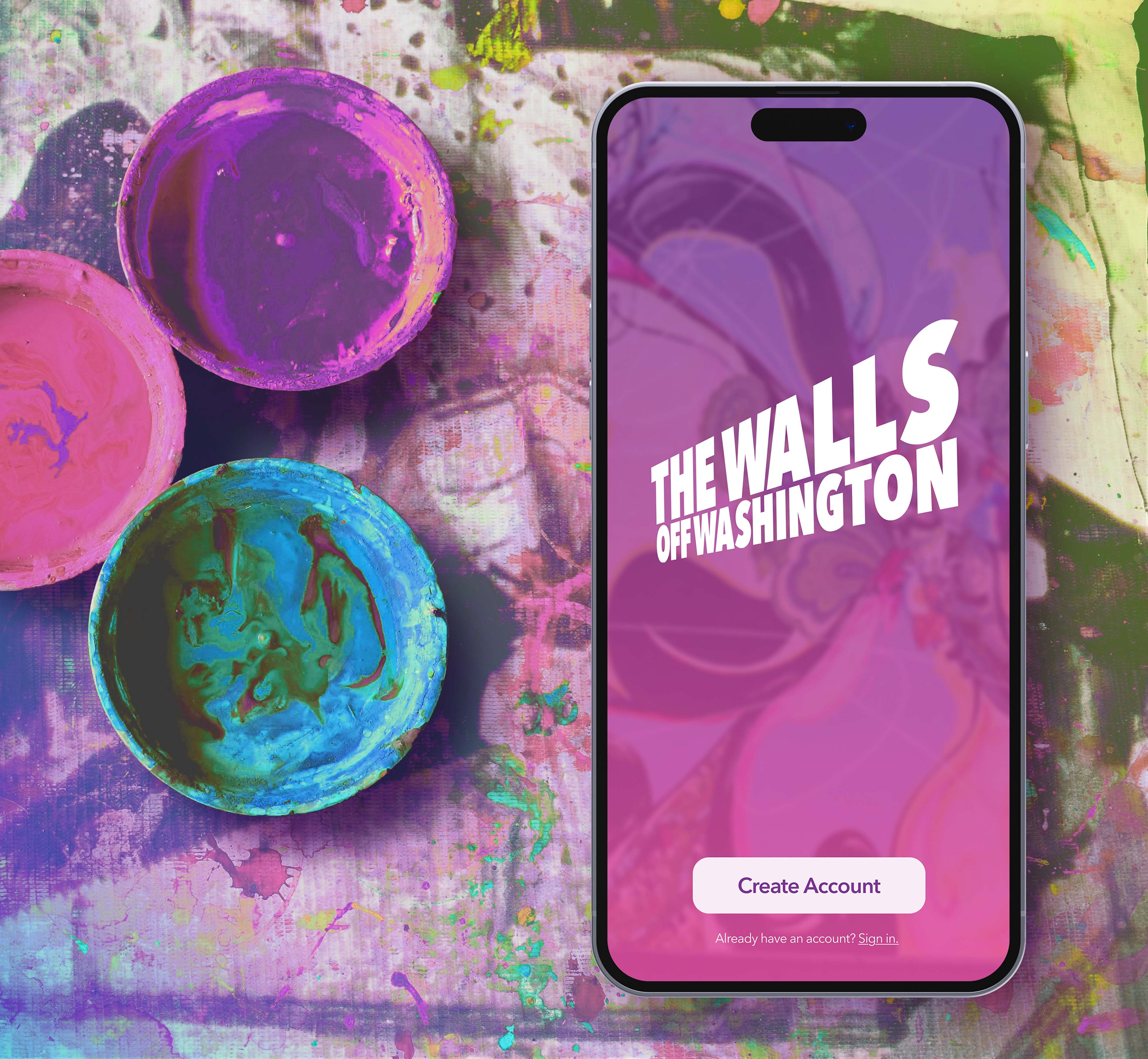 Walls app sign-in page mockup